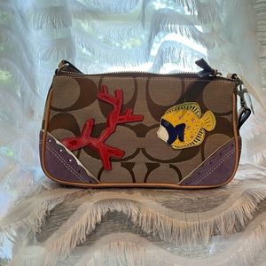 Vintage Coach purse with fish and coral motif